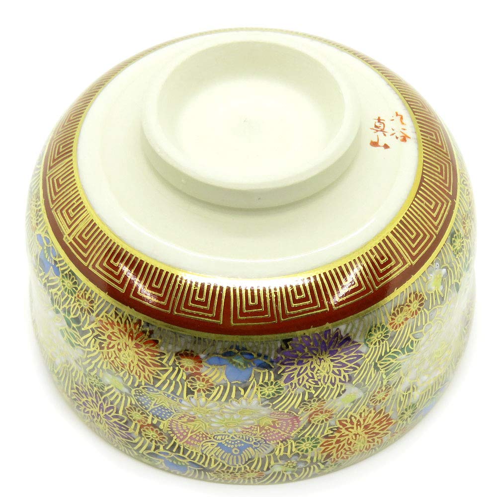 Amazon | 九谷焼 抹茶碗 本金花詰真山 茶器 茶道具 抹茶茶碗 金婚式